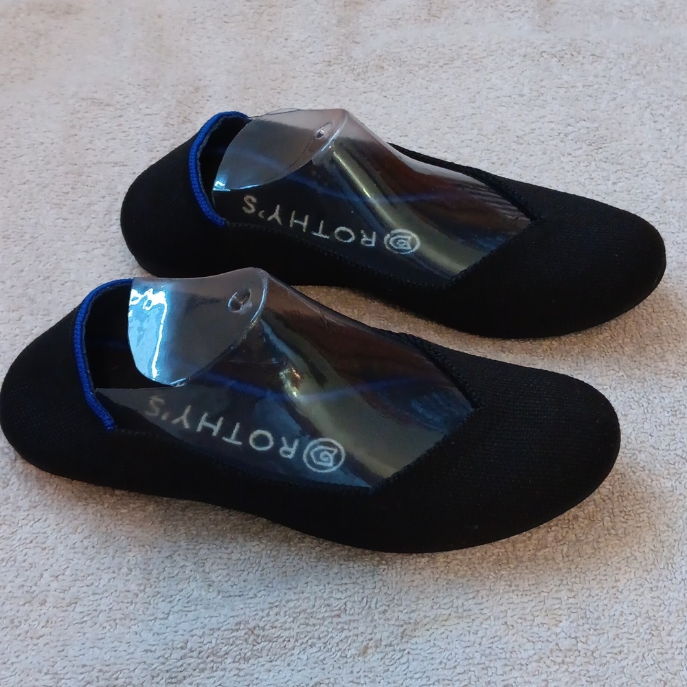 Rothy's Blue and Black ballerina flats. Like new